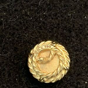 David Yurman gold stud pearl earrings.